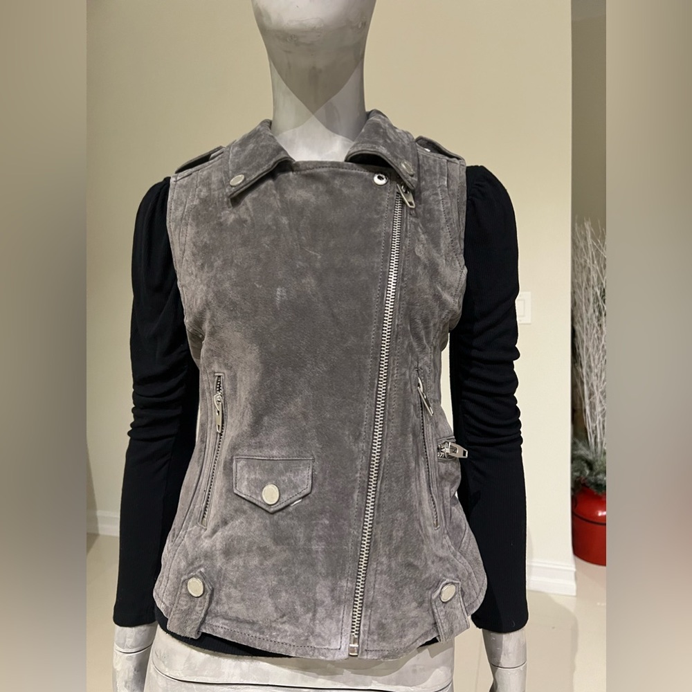 Blank NYC LEATHER MOTO VEST SIZE XS $150 new